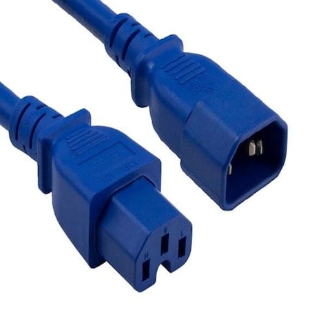 Sanoxy 8ft 14 AWG 15A 250V Power Cord IEC320 C14 to IEC320 C15, Blue SNX-CBL-LDR-PW133-2208