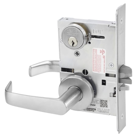 Corbin Russwin Storeroom or Closet Mortise Lock, NS Lever, B Rose, Satin Chrome ML2057 NSB 626