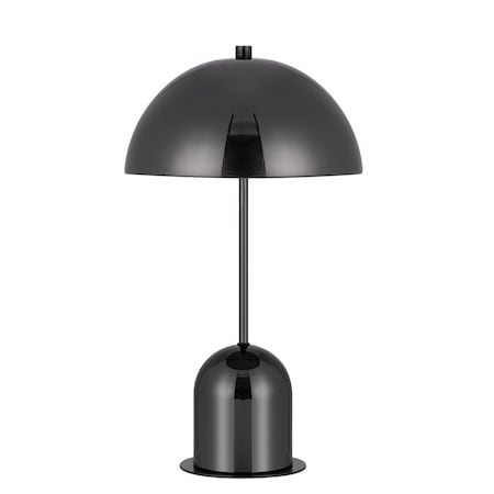 Homeroots 20" Gunmetal Dark Gray Desk Table Lamp With Half Dome Shade 524710