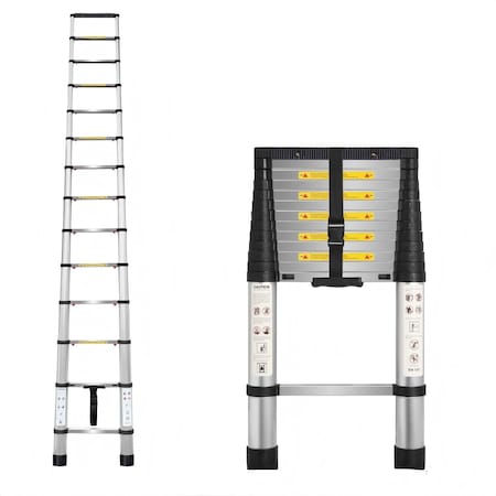 Wrightmaster 13.5 ft. Lightweight Aluminum Extension Ladder with Non-Marring Feet, 330 lbs. Load Capacity ZROYJ-4.1m-S