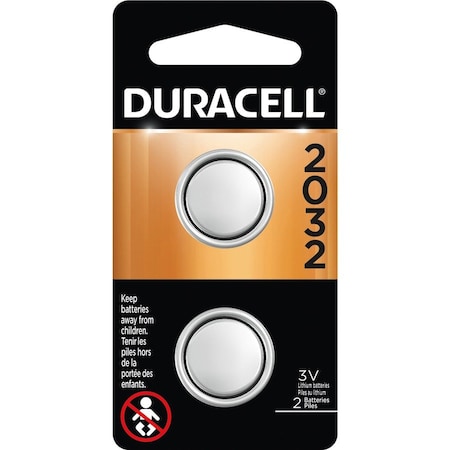 Duracell Coin Cell Lithium 3V Battery - DL2032 - For Multipurpose - 3 V DC - 2 / Pack DL2032B2PK