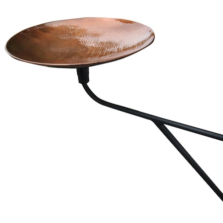 Agreeableagradable 17 in. Solid Copper Bird Bath with Premium Deck Mount AG1926724
