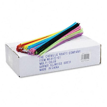 The Chenille Kraft Co Chenille Kraft Classroom Pack Regular Stems 12 x 4mm Assorted Colors 1000 per Pack CH32125