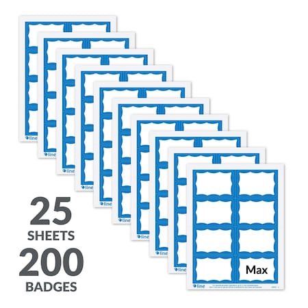 C-Line Products Laser Name Badges, Blu, 3-3/8x2-1/3", PK200 92365