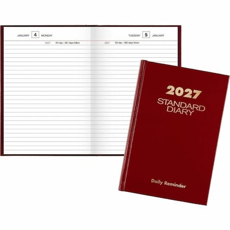 At-A-Glance Daily Reminder Business Diary, Jan-Dec, 1PPD, 5"x7-1/2", Red SD387-13