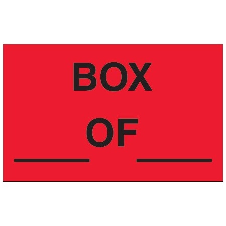 Bsc Preferred 1 1/4 x 2'' - ''Box _ Of _'' Fluorescent Red Labels DL1158
