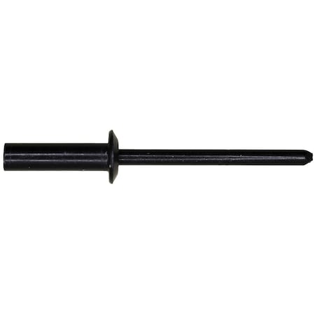 Auveco Closed End Rivet 3/16in Diameter 3/8in-1/2in Grip Aluminum Black, 25PK 17410