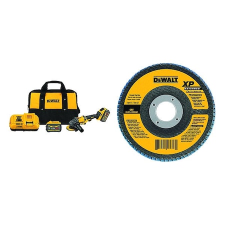 Dewalt FLEXVOLT 60V MAX Side Handle Detect Grinder Kit, Brushless Cordless, 4-1/2 to 6 in DCG418X2/DW8312