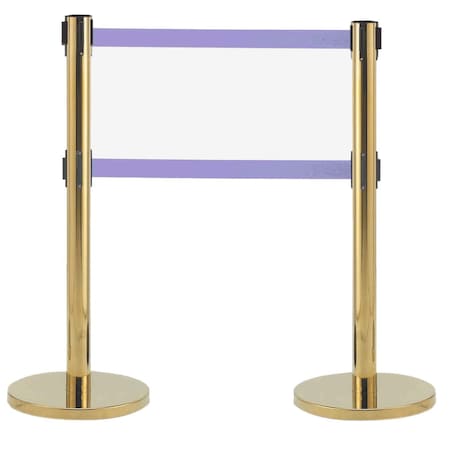 Aarco Form-A-Line System, Dual Retractable Belt Style, Overall Height is 40'', 7' Purple Belts HB-27PU
