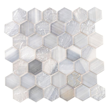 Apollo Tile Verre 11.7 in. x 11.8 in. Matte Grey Glass Mosaic Wall and Floor Tile 9.6 sq ft/case - 10 pack SEA88HX01GRA