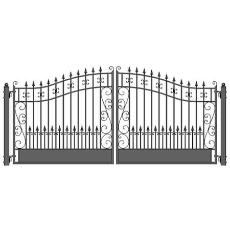 Tepee Supplies 18 ft. Venice Style Iron Wrought Dual Swing Driveway Gate TE3309826