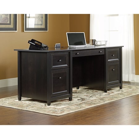 Sauder Executive Desk, 29.37 in H, 65.118 in W X Estate Black 409042