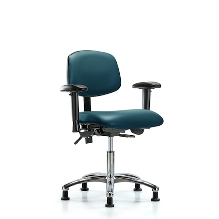 Blue Ridge Ergonomics Vinyl Chair, Vinyl, Adjustable Arms BR-VDHCH-CR-T0-A1-RG-8801
