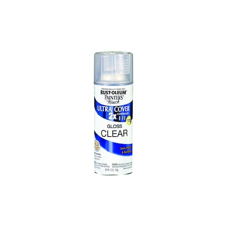 Rust-Oleum PAINTER'S Touch Clear Spray Paint, Gloss, Clear, 12 oz, Aerosol Can 334029