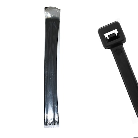 Cable Ties Unlimited Cable Tie, 36 in L, 50 lb Strength, 10.5 in Max Bundle Dia, Nylon 6/6, UV Resistant, Black, 100PK S36-50-0C