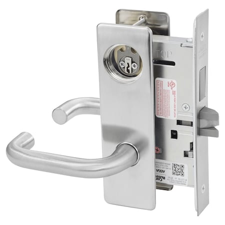 Corbin Russwin Dormitory or Entrance Mortise Lock, LW Lever, M Escutcheon, Satin Chrome ML2065 LWM 626 LC