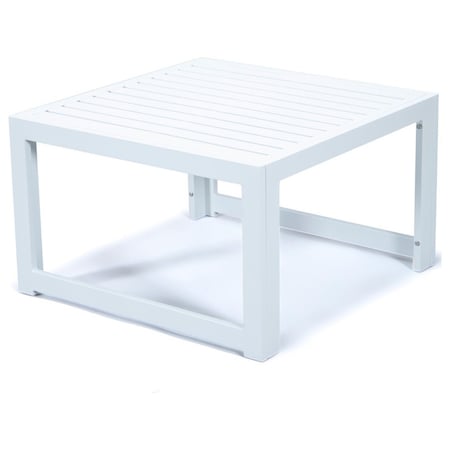 Leisuremod Chelsea Patio Coffee Table With White Aluminum CT30W
