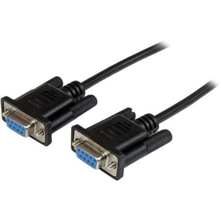 Startech.Com 2M BLACK DB9 RS232 SERIAL NULL MODEM CABLE F/F - DB9 FEMALE TO FEMALE - 9 PIN RS232 NULL MODEM SCNM9FF2MBK