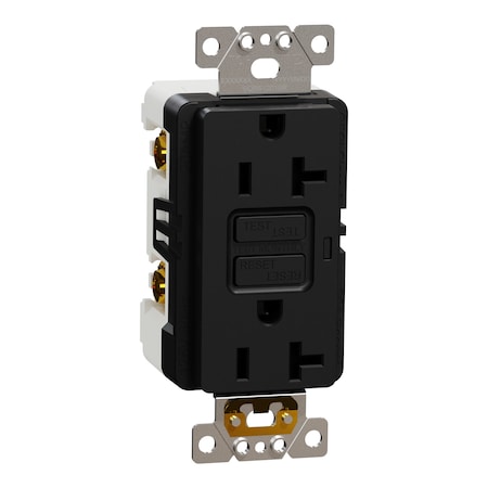 Square D Straight Blade Receptacle, 20 A, 125V AC, 2 Pole, Flush Mount, Self-Grounded SQR51201BK