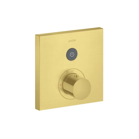 Axor ShowerSelect Thermostatic Trim Square for 1 Function in Brushed Gold Optic 36714251