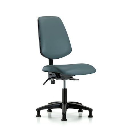 Blue Ridge Ergonomics Desk Chair No Arms, 18" to 23" Height, Vinyl, Colonial Blue BR-VDHCH-MB-RG-T1-A0-RG-8546