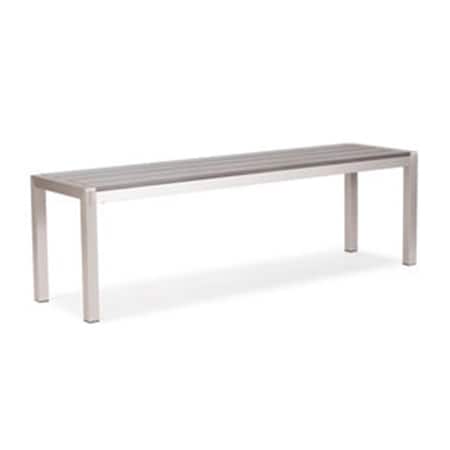 Zuo Metropolitan Bench - Brushed Aluminum 701862