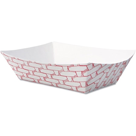 Boardwalk Paper Food Tray, 1/2lb., Red Weave, PK1000 BWK 30LAG050