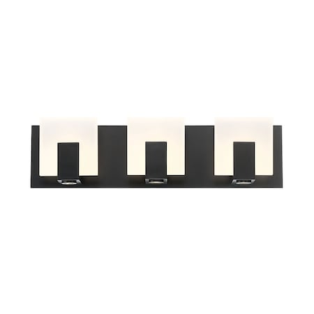 Eurofase Canmore Transitional LED Bathbar, 5-Light, 3400 Lumens, Frosted/Black 34143-023