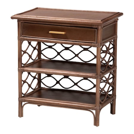 Bali & Pari Akane Natural Rattan Nightstand, Brown 259-14196-ZORO