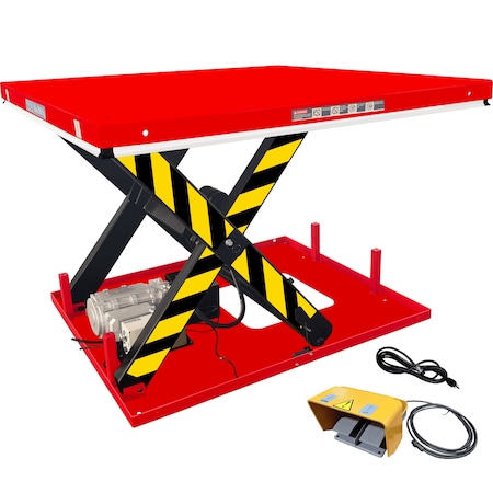 Pake Handling Tools Electric Hydraulic Scissor Lift Table With Foot Pedal, 4,400 lb. Capacity, 48'' x 48'' PAKHWBG204848F