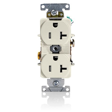 Leviton Duplex Outlet, Light Almond 20A, 125V T5362-T