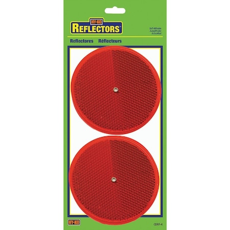 Hy-Ko 3-1/4''Dia. Round Red Nail-On Reflector, 2PK CDRF-5R