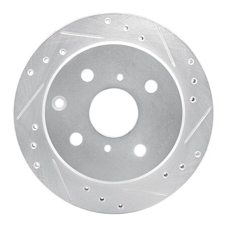 Dynamic Friction Co DFC Brake Rotor - Drilled and Slotted - Silver 631-76025R