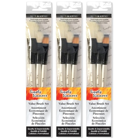 Daler-Rowney Simply Simmons Mop Brush Set, 3-Piece Set, 3PK D255300005