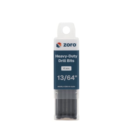 Zoro 13/64" Drill Bit, Heavy-Duty M2-Premium HSS Jobber Length Split Point Black/Gold Finish ZDB-01-13/64