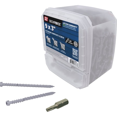 Grip-Rite DeckForce 3'' Composite Harbor Gray Deck Screw, 5 Lb. GRDFCS3HAG5
