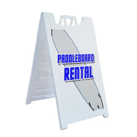 Signmission Paddleboard Rental, A-Frame & 2 Sign Inserts, Heavy-Duty Plastic Frame SBHD-C-2436-Paddleboard Rental
