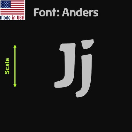Aacc Self-Adhesive Vinyl Letter: j, Scale: 50 cm. Color: Silver Font: Anders by, 4PK AACC-Anders-lj-Silver-M50x4