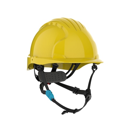 Jsp Cap Style Safety Helmet, HDPE Shell, 4-Point Chinstrap, 6-Point Suspension and Wheel Ratchet Adj. 280-EV6252-CH-20