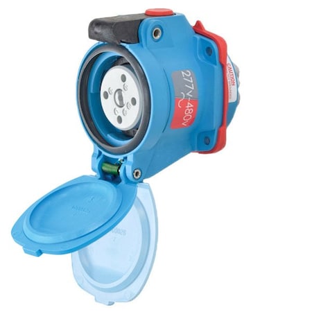 Meltric DSN20 RECEPTACLE POLY BLUE SIZE 1 TYPE 4X IP 69 3P+N+G 20 A 277/480 VAC 60 Hz NO AUX 63-14047
