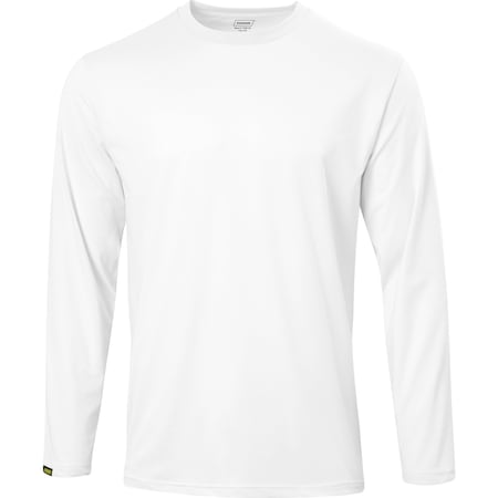 Ironwear Elastex Breathable Long Sleeve Active Crew Neck Shirt, White, 3X-Large 7140-W-3XL