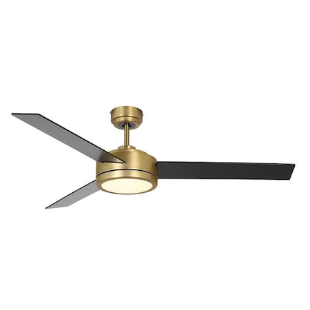 Westgate 52in DC 3-BLADE CEILING FAN AND LIGHT 5CCT 18W REMOTE GOLD/ REV. BLK/SIL, 30K/35K/40K/50K/65K WFL-DC-125-RC-3B-52-MCT5-GD-BK