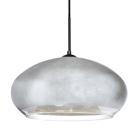 Besa Lighting Besa Brio 14 Pendant, Silver Foil, Black Finish, 1x 9W LED 1JT-4345SF-LED-BK