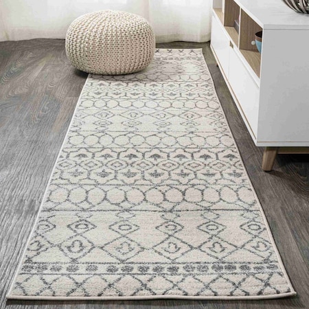 Jonathan Y Izil Moroccan Beni Souk Cream/Gray 2 ft. x 8 ft. Runner Rug MOH209A-28