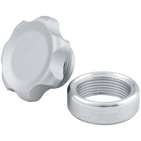 Powerhouse Filler Cap with Weld-in Aluminum Bung - Silver, Small PO3620161