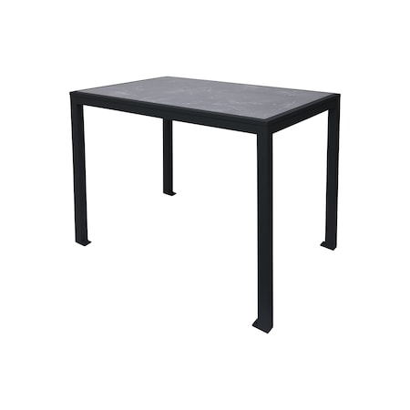 Bfm Seating Surf Inlay 4-Leg Bolt-Down Bar Ht. Table 32x48 - Pietro Top - Black Frame PH4L3248PRBLT