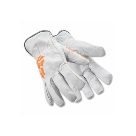 Hexarmor Chrome SLT Cut-Resistant Gloves, 4061, A5 Cut, Medium, White/Orange 572-4061-M-8