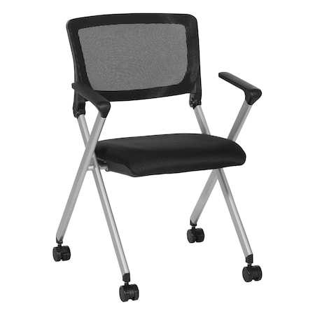 Office Star Products FC Series Flex Back Nesting Chair, Black FC8486-231