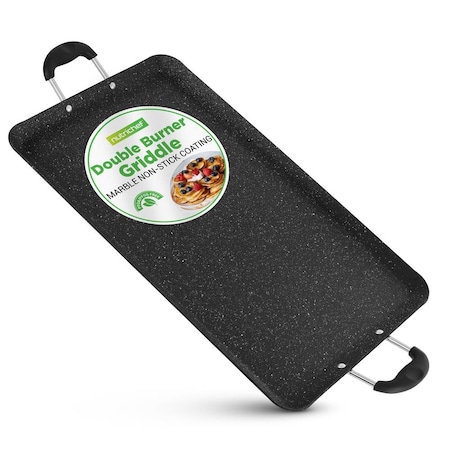 Nutrichef Double Burner Griddle, Non-Stick Stove Top Griddle for Gas Stove, Dishwasher Safe, Heatproof NCMKGP5130