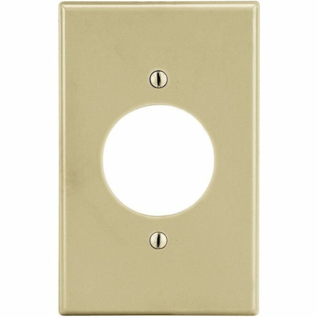 Hubbell Wiring Device-Kellems Single Receptacle Wall Plate, Number of Gangs: 1 Plastic, Satin Finish, Ivory P720I